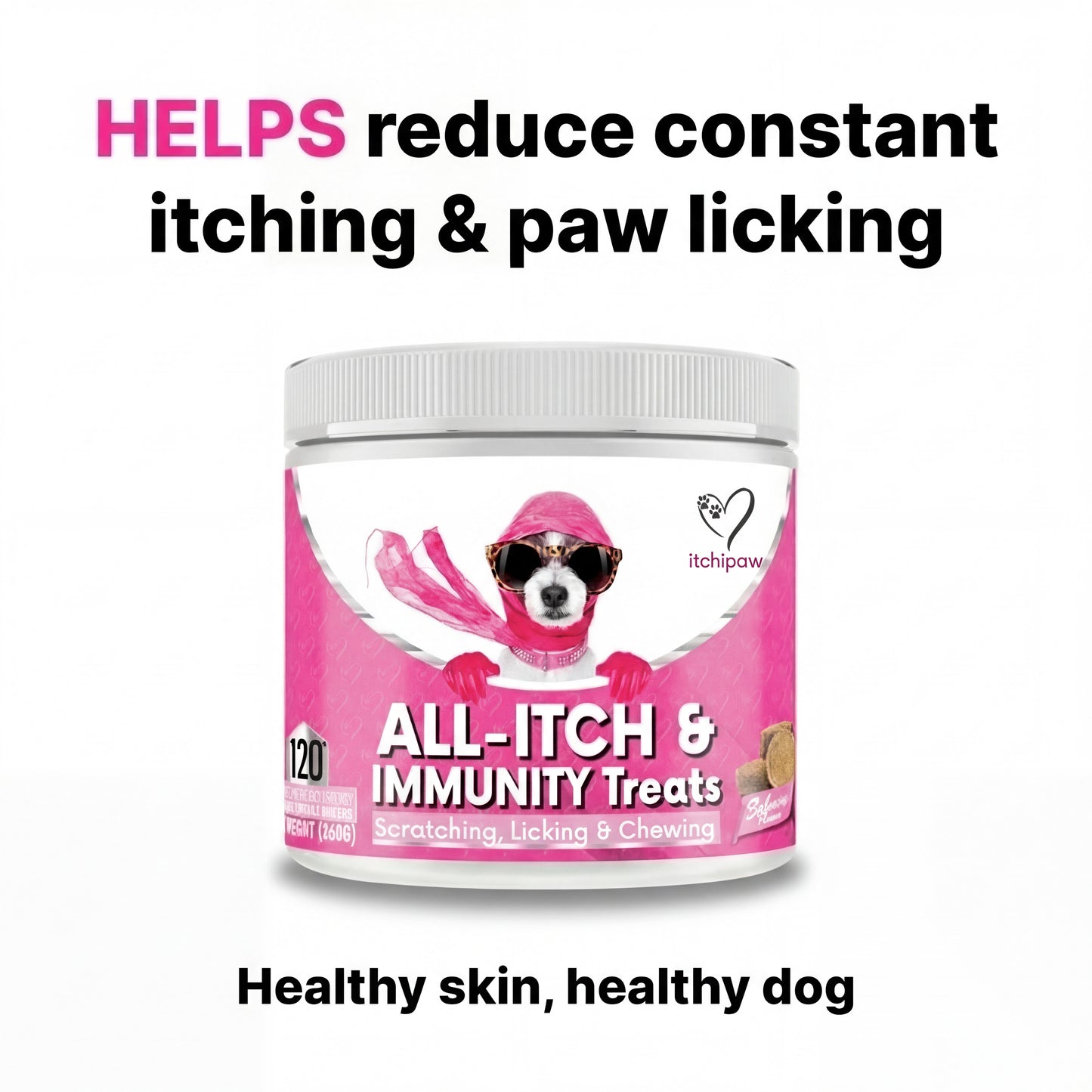 All-Itch & Immunity Treats - 120 Chews for Dogs with Itchy, Sensitive Skin